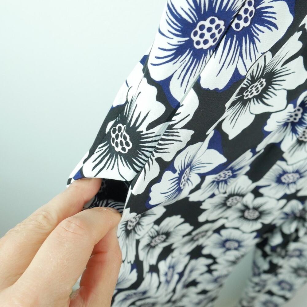 Kate Spade Floral Hollyhock Jumpsuit XXL Silk Blend NO BELT Preppy Spring Summer - Picture 9 of 13